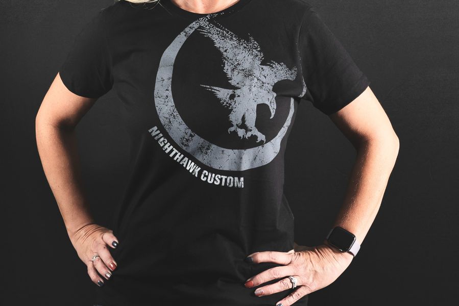 Women's Offset Logo T-Shirt-Black-XLarge