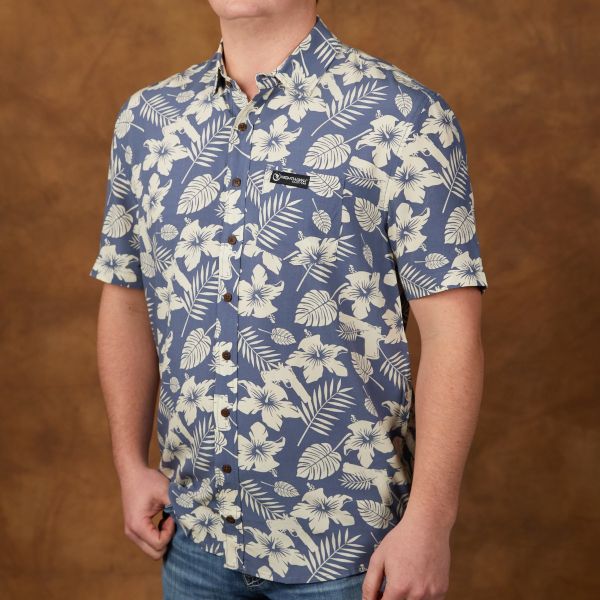 1911 Hawaiian Shirt, Blue/White