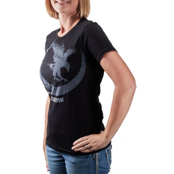 NEW! Women's Offset Logo T-Shirt-Black-XSmall