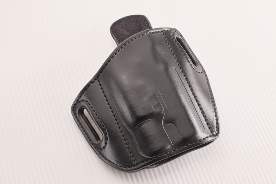 1911 Holster, Black Cowhide, Government, Non-Rail, Logo, Lined, SureFire x300