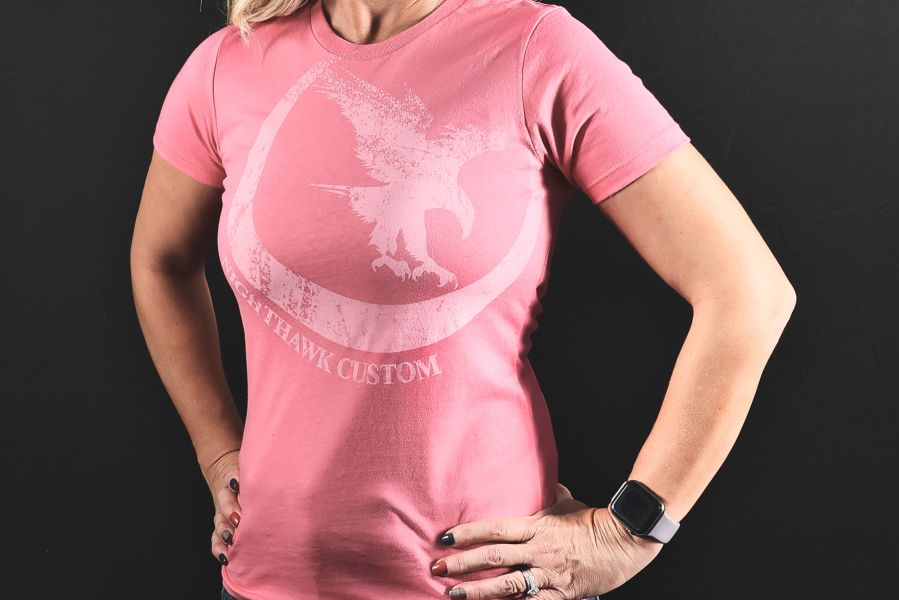 Women's Offset Logo T-Shirt-Pink-Medium