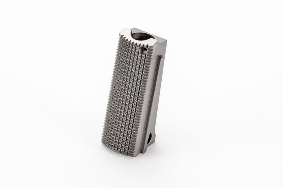 1911 Mainspring Housing, Officer, Flat Checkered, Stainless