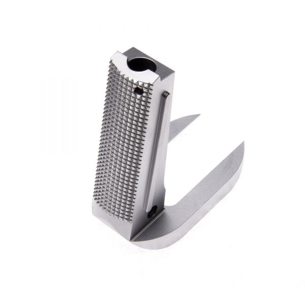 1911 Mainspring Housing/Magwell, Government, Flat, Checkered, Stainless