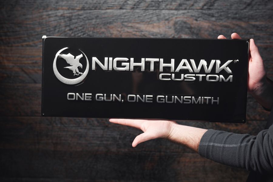 Nighthawk Metal Sign - Black & Silver