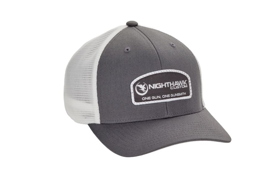 Nighthawk Custom Charcoal On White Patch Logo Cap