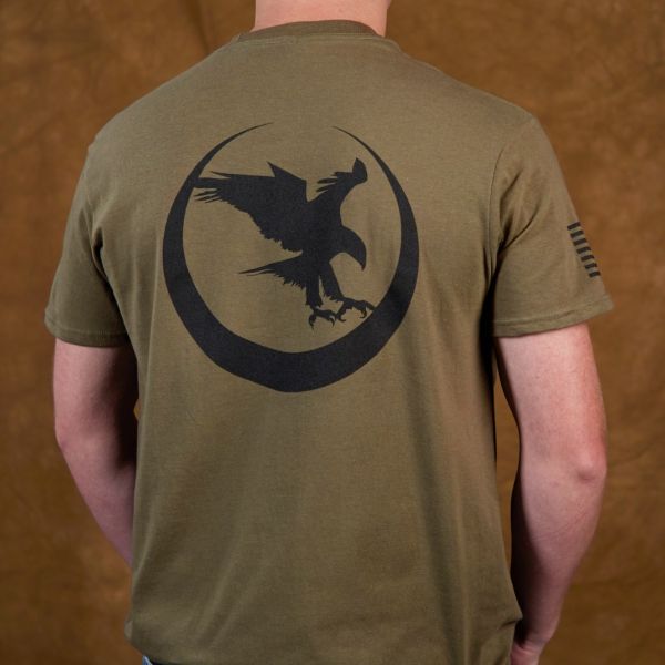 Moon Hawk Logo Back, T-Shirt, Ranger Green