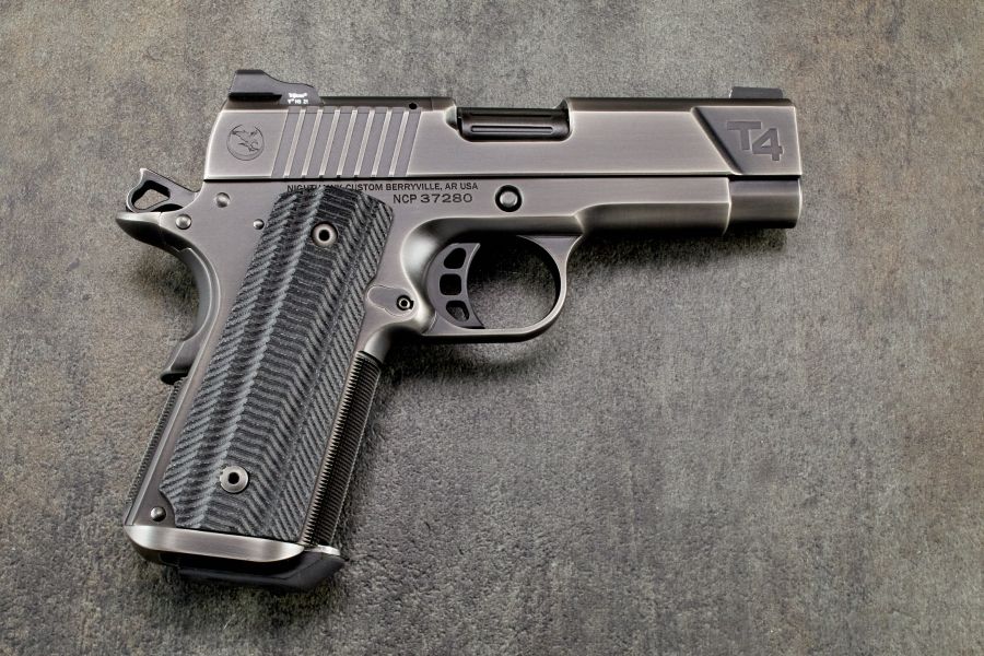 1911 Grips, Alien, Black, G10, Thin, Officer