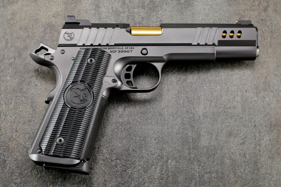1911 Grips, Gator Back, Black, Linen Micarta, Government/Commander