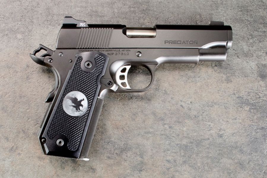 1911 Grips, Alumagrips, Black, Aluminum, Thin, Contoured Carry Cut, Government/Commander