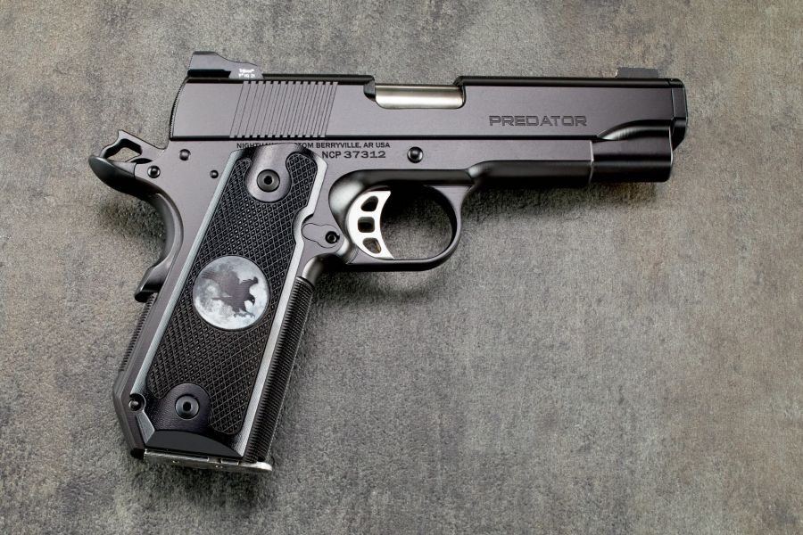 1911 Grips, Alumagrips, Black, Aluminum, Contoured Carry Cut, Government/Commander