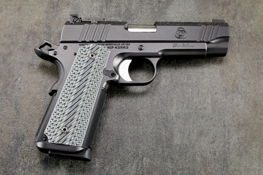 1911 Grips, Predator, Black/Gray, G10, Government/Commander