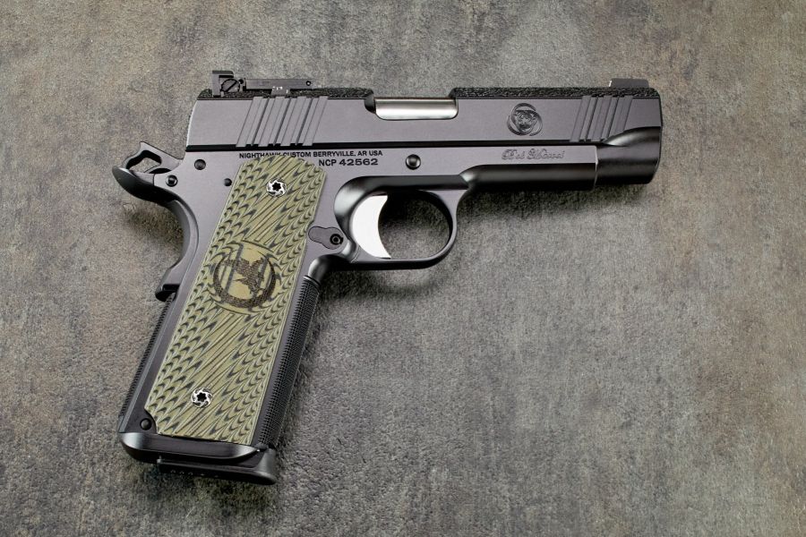 1911 Grips, Predator, Black/Green, G10, Government/Commander