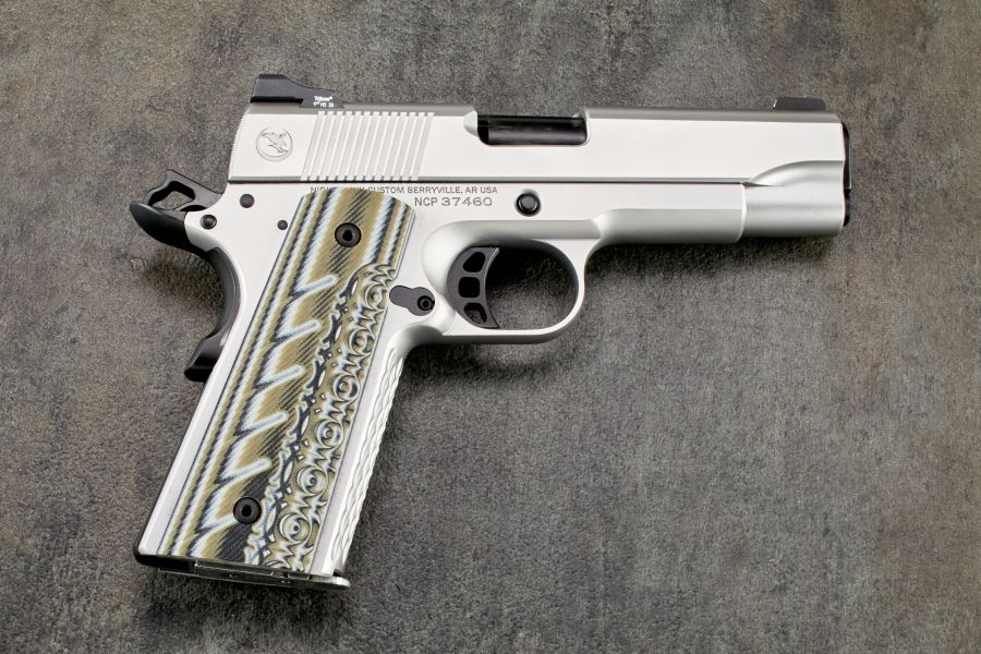 1911 Grips, Aztec/320, Predator Green, G10, Thin, Government/Commander