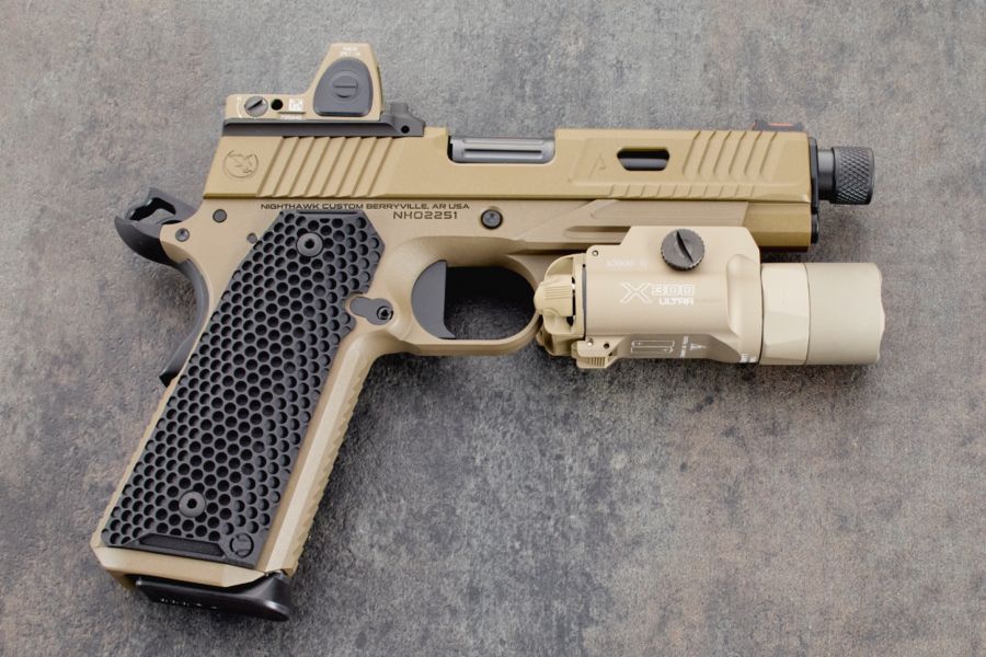 1911 Grips, Railscales Mini Dot, Black, G10, Government/Commander