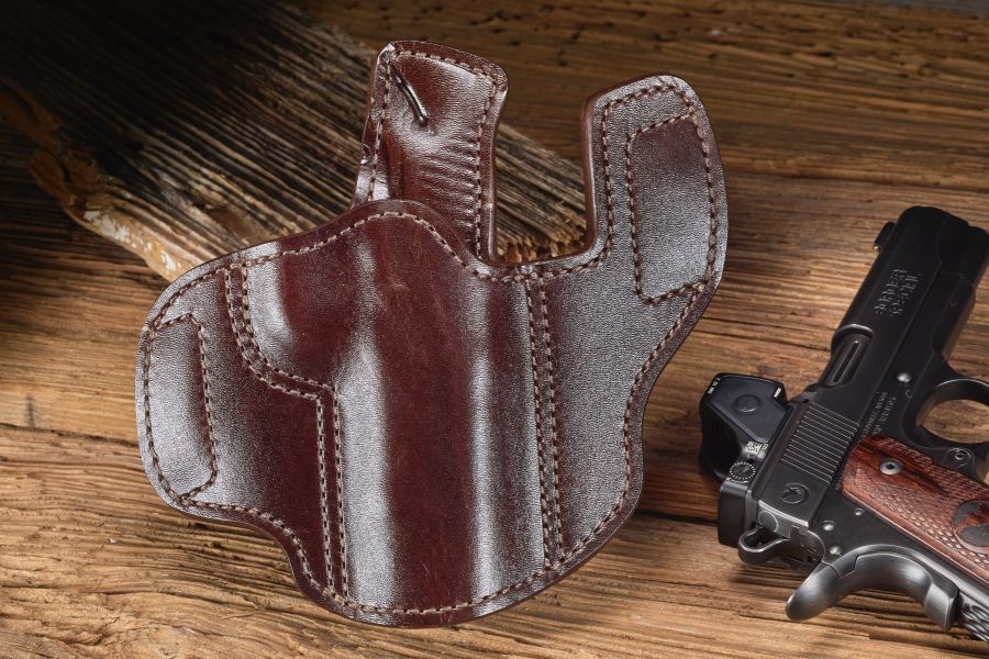 Holster, Brown Steer Hide, Commander, Optic Cut, Non-Railed