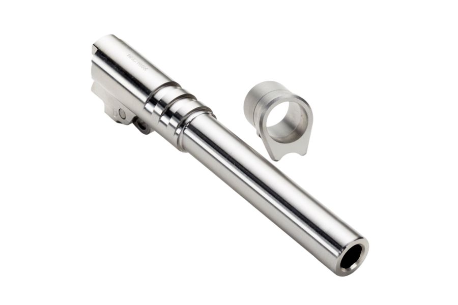 Drop-In 1911 Barrel, 9mm, W/N Ramped, 5”, Stainless, w/ Bushing, Link and Pin