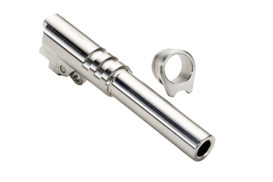 Drop-In 1911 Barrel, 9mm, W/N Ramped, 4.25”, Stainless, w/Bushing, Link and Pin