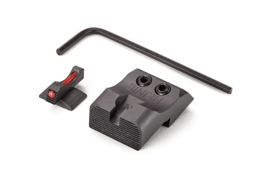 1911 Sight Set, Heinie SlantPro Black Rear, Fiber Optic Front