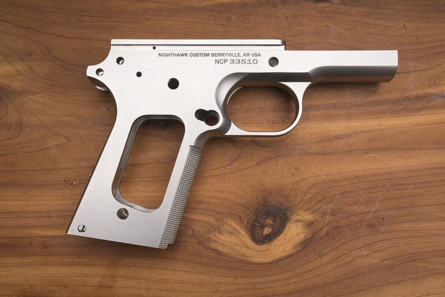 1911 Frame, Officer, Deep Cut 25 LPI Checkering, NO Ramp Cut/.45 ACP