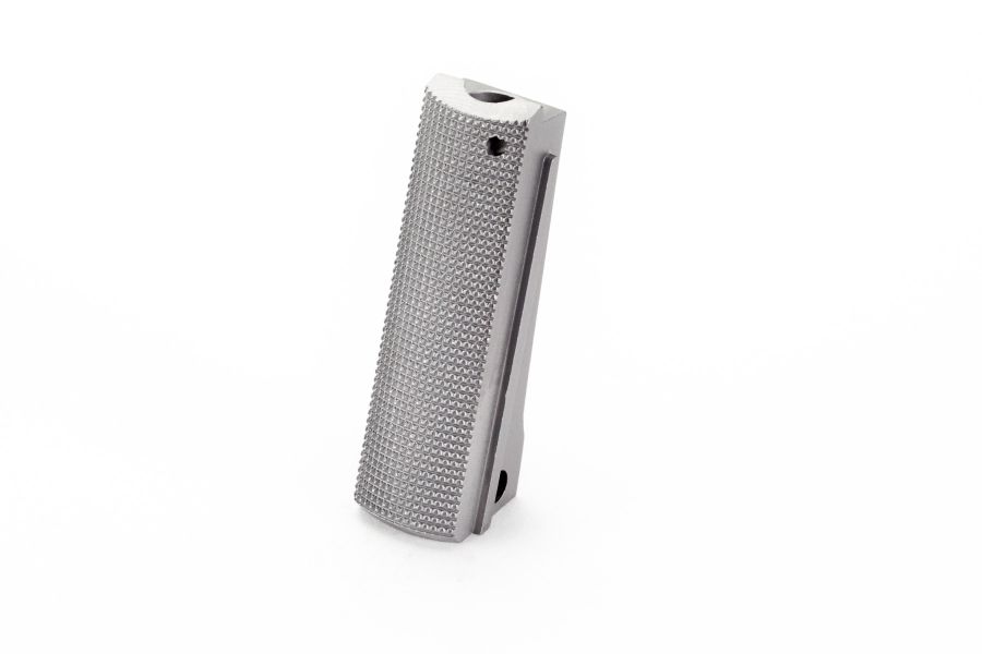 1911 Mainspring Housing, Government, Flat, Checkered, Stainless