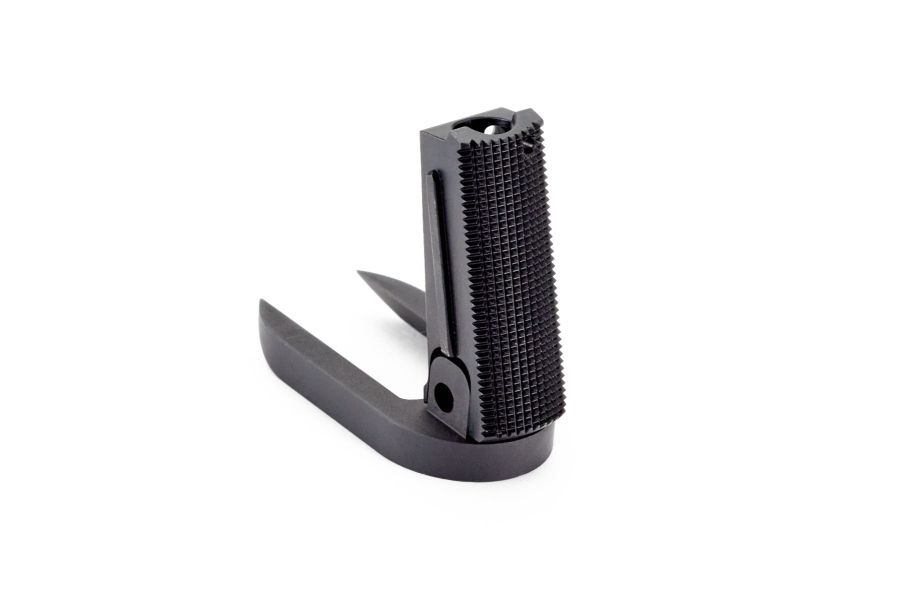 1911 Mainspring Housing/Magwell, Officer, Flat, Checkered, Carbon