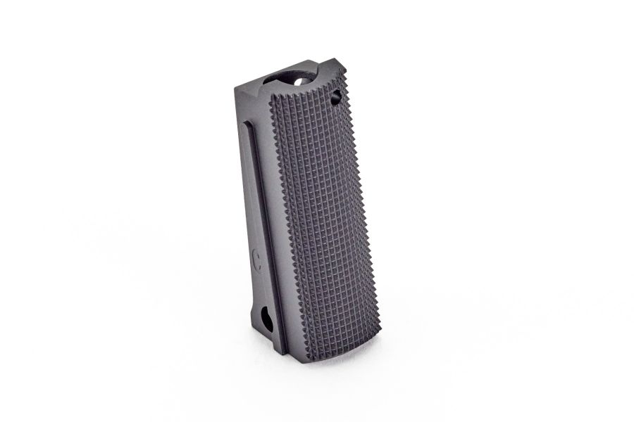 1911 Mainspring Housing, Officer, Flat, Checkered, Carbon
