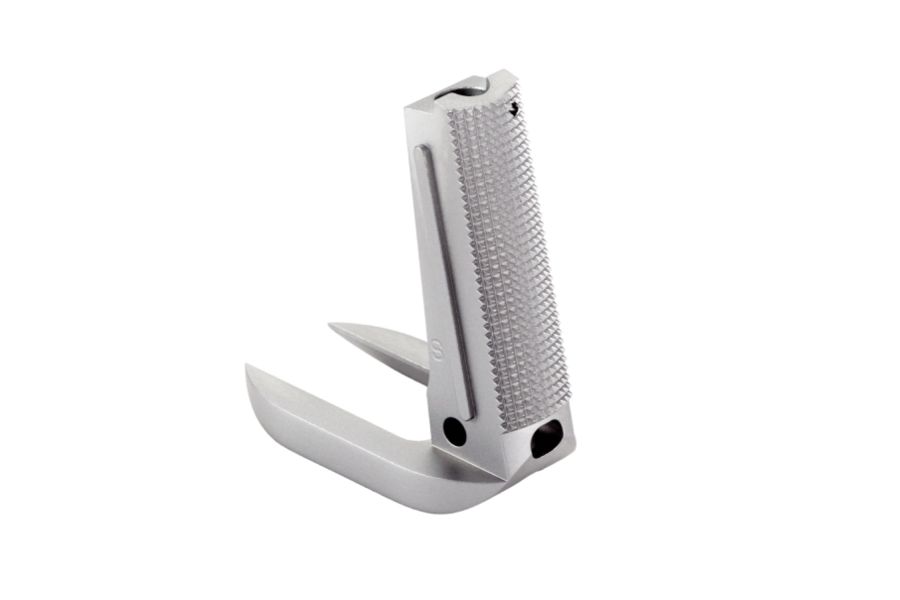 1911 Mainspring Housing/Magwell, Government, Flat, Checkered, Lanyard Loop, Stainless
