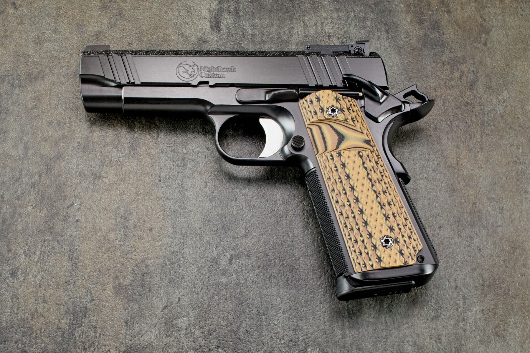 1911 Grips, Tactical Diamond, Hyena Brown, G10, Super Scoop