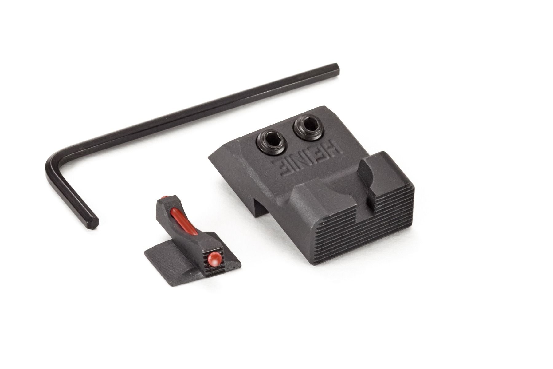 1911 Sight Combo, Heinie Ledge Rear (Black), Fiber Optic Front (Red)