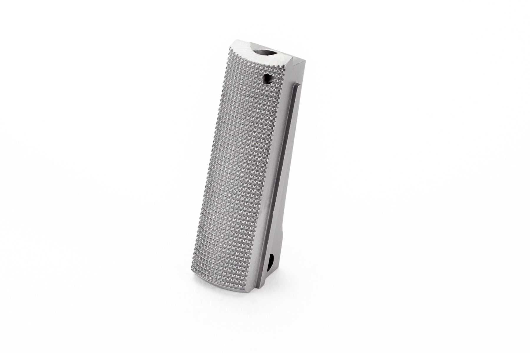 1911 Mainspring Housing, Government, Flat, Checkered, Stainless