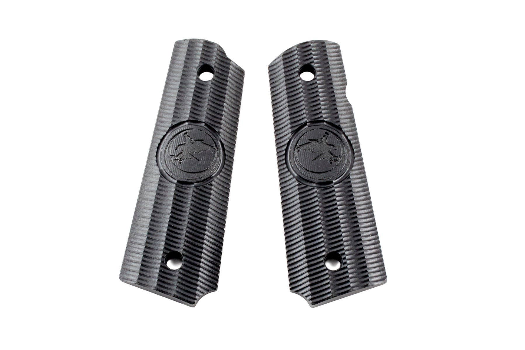 1911 Grips, Gator Back, Black, Linen Micarta, Government/Commander