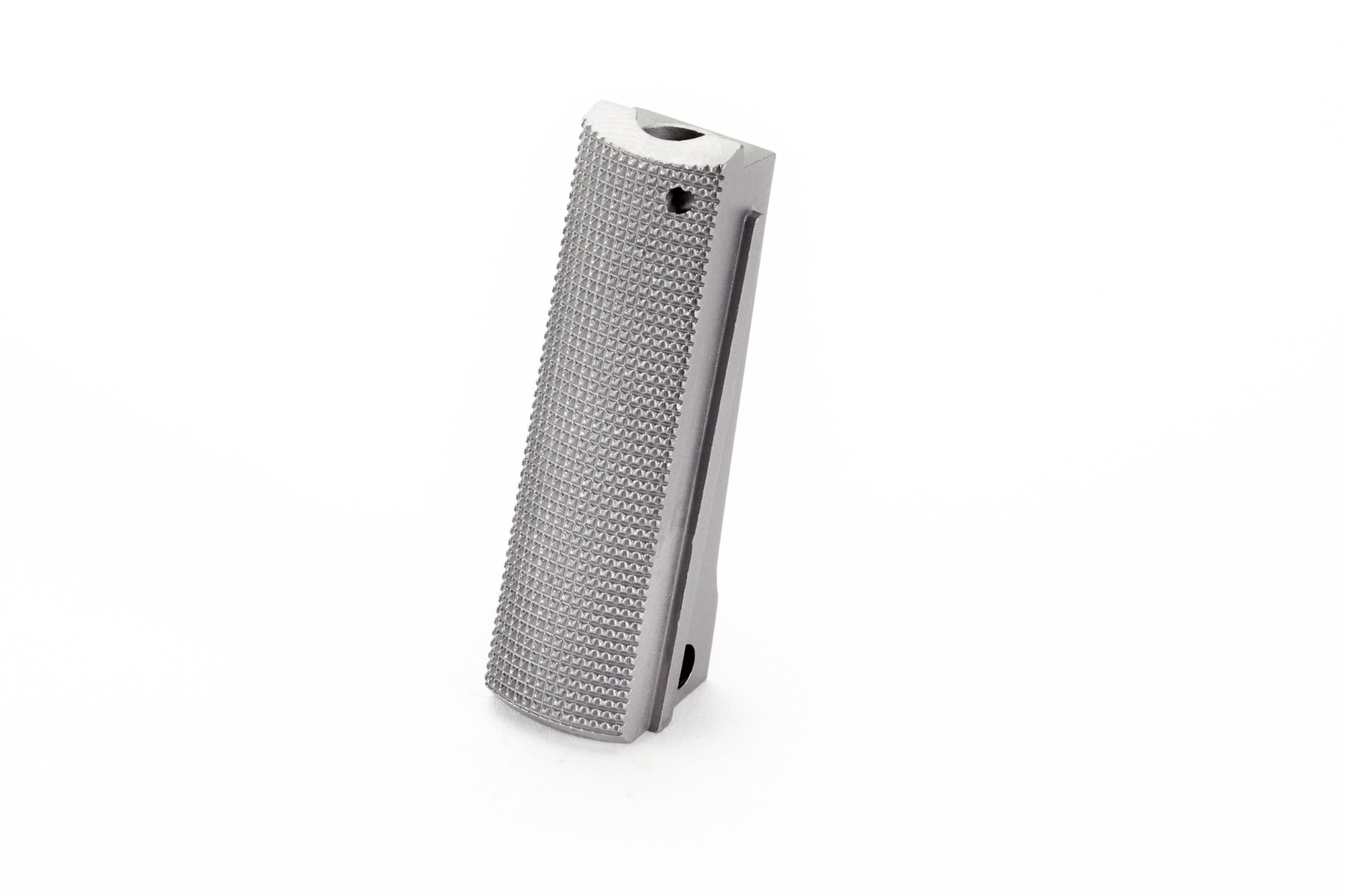 1911 Mainspring Housing, Government, Flat, Checkered, Stainless